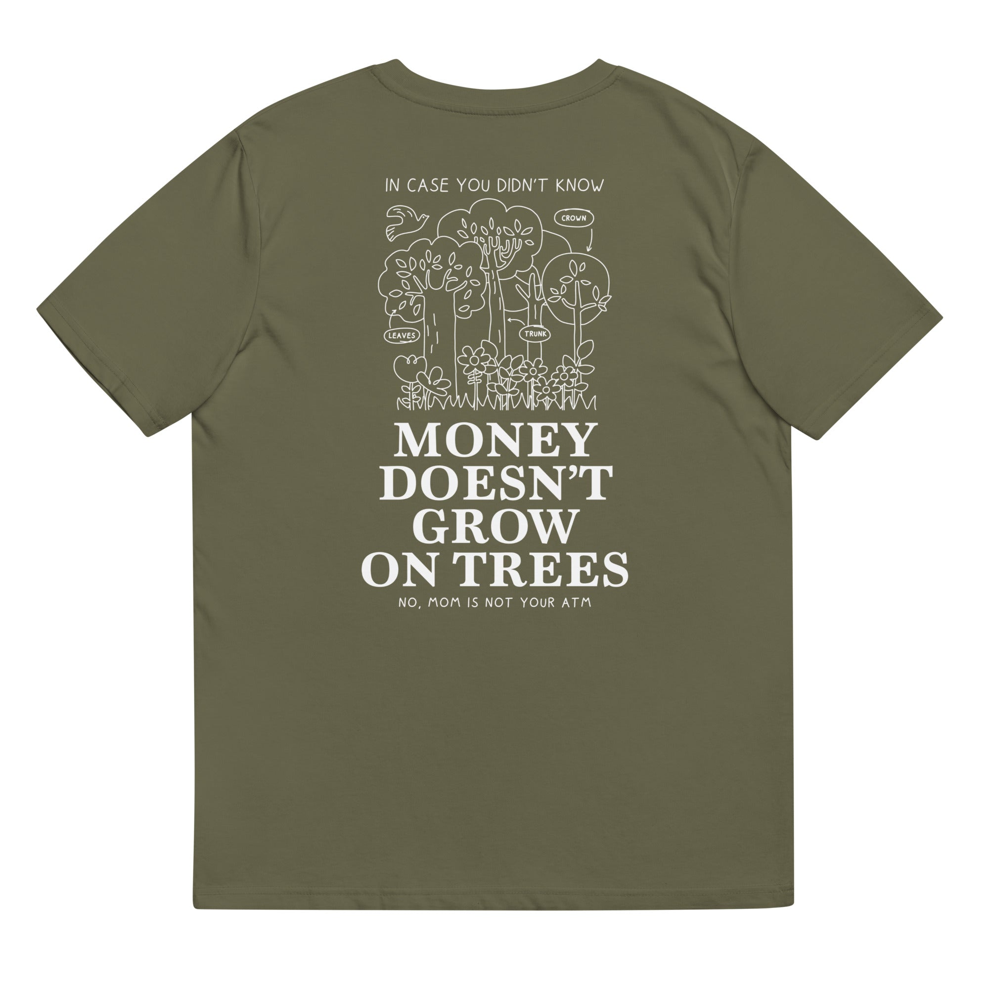MONEY DOESN'T GROW ON TREES unisex organic tee